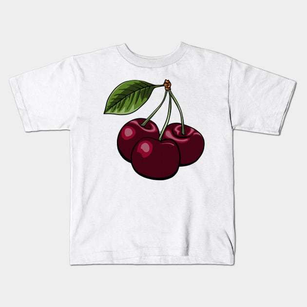 Cherries Kids T-Shirt by J.Rage